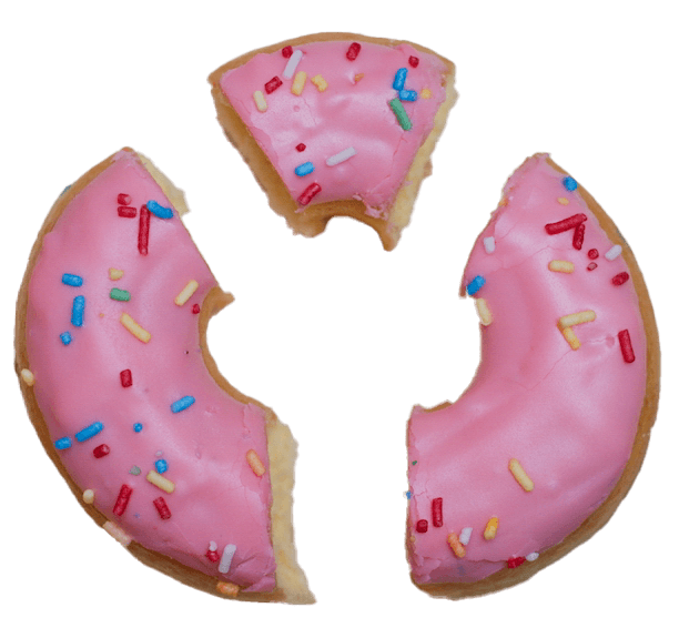 rosa-donut-in-drei-teilen